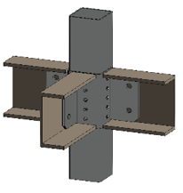 SHS-PFC Beam Cleat - 3 Way Intermediate