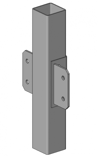 SHS-PFC Beam - 2 Way Inline Cleat