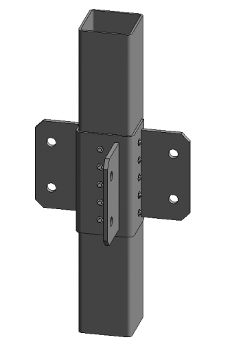 SHS-PFC Beam 3 Way Intermediate Cleat