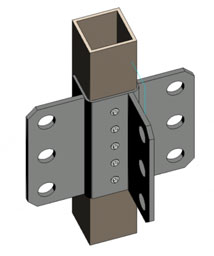 SHS-Timber Beam Cleat - 3 Way Intermediate