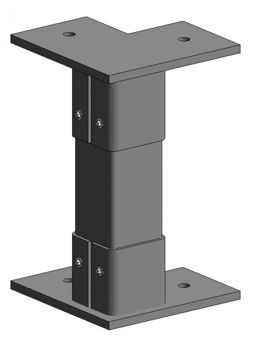 SHS-Rectangular Baseplate and Top Plate on column