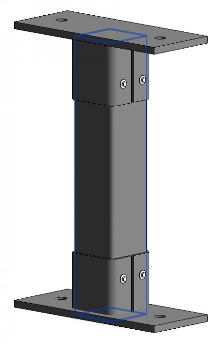 SHS-Rectangular Baseplate and Top Plate on column