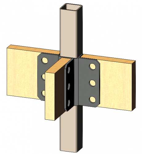 SHS-Timber Beam Cleat - 3 Way Intermediate