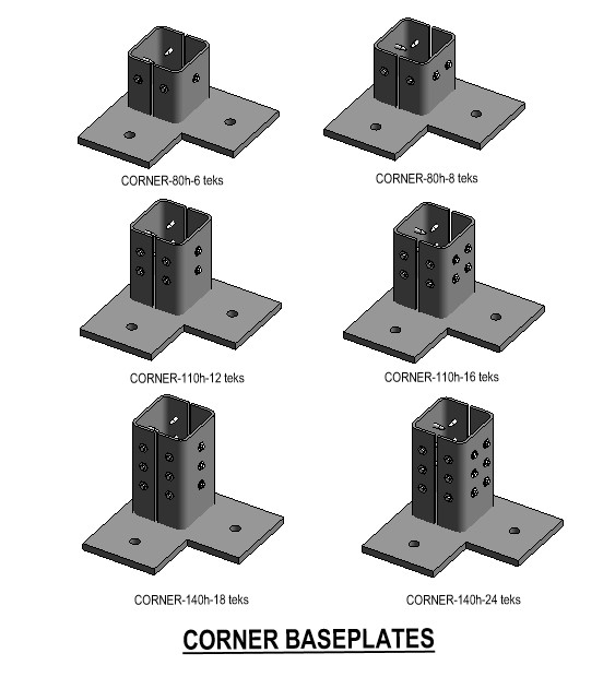 SHS-Corner Baseplate - all configurations