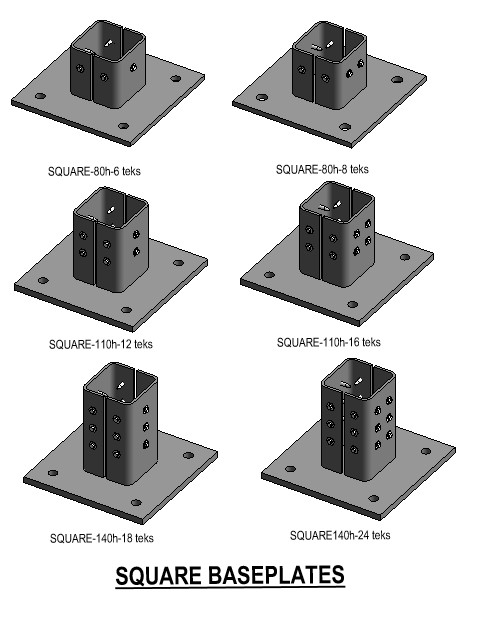 SHS-Square Baseplate - all configurations