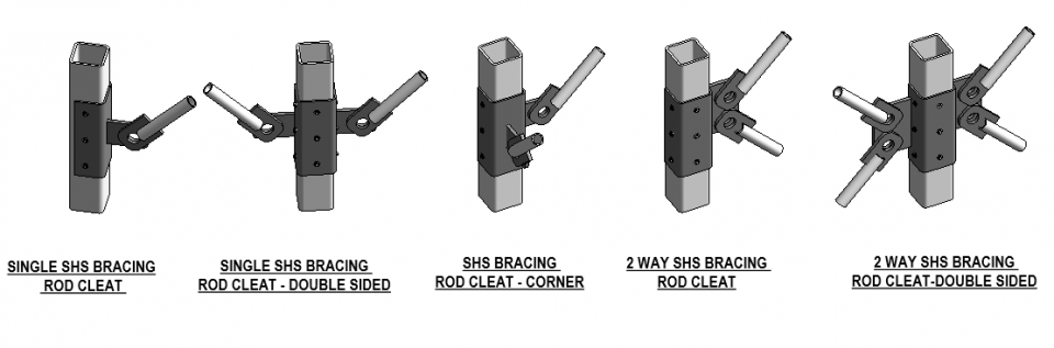 SHS Bracing Rod Cleats