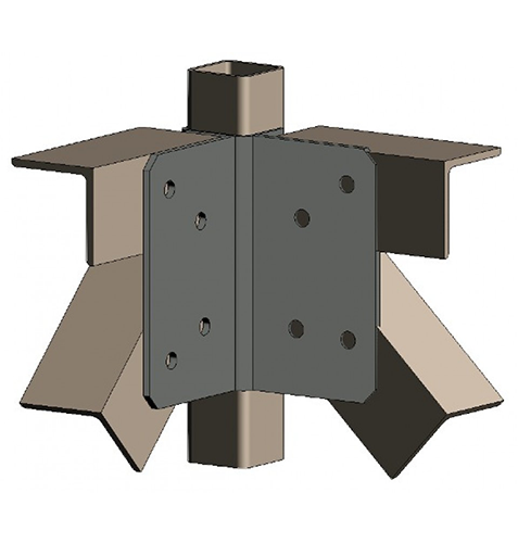 2 way steel angle bracing-diag dn-horiz-corner