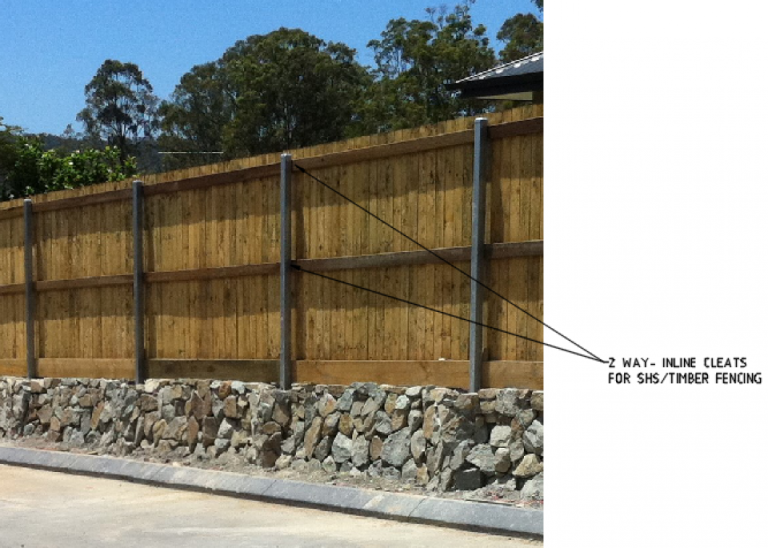 SHS-Timber Cleat-2 Way Inline in fencing